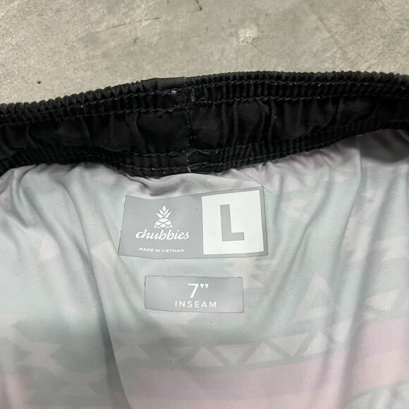 Chubbies Everywhere Performance Shorts Men's L w/ 7” Inseam Gray Aztech Lined - Picture 6 of 7